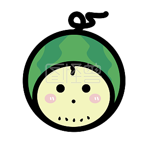 卡通西瓜君可爱头像logo设计