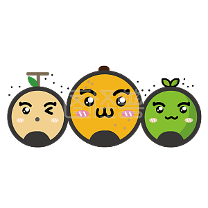 水果店可爱表情大气logo设计