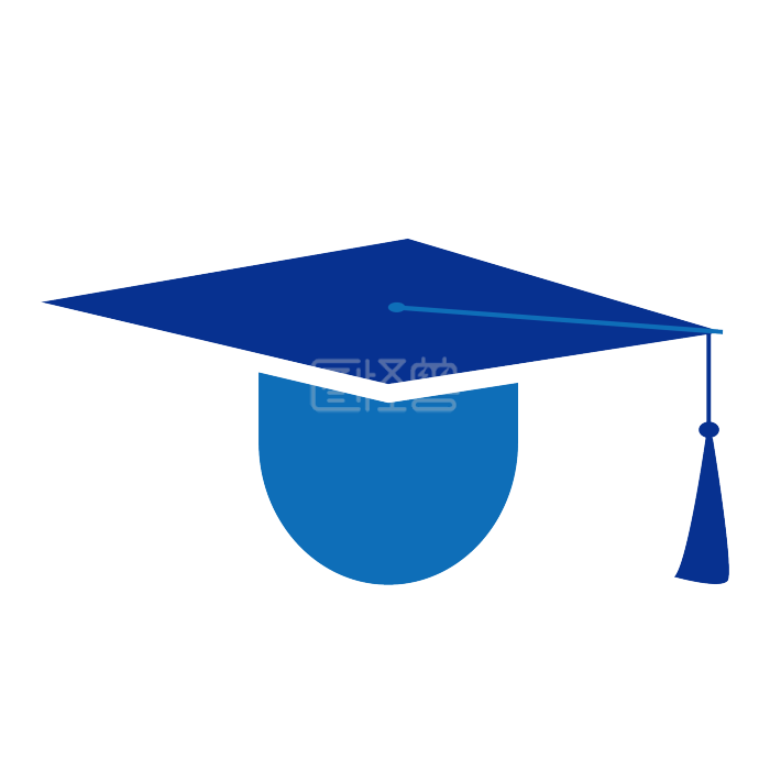 学士帽蓝色现代简约教育培训logo-背景素材图片-图怪兽