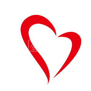 红色桃心爱心教育培训慈善现代简约logo