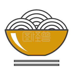 黄色扁平面馆面条logo