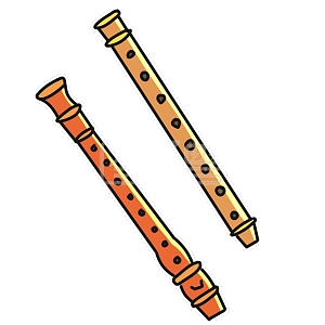 图怪兽原创元素手绘风格音乐培训艺术教育少儿音乐乐器竖笛笛子