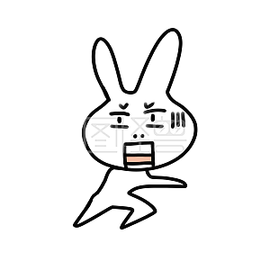 吃惊可爱窘态兔子表情包