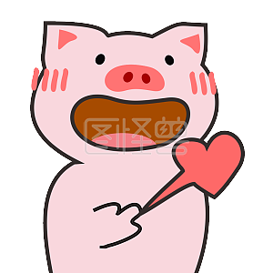 图怪兽原创元素卡通手绘心动猪猪表情包