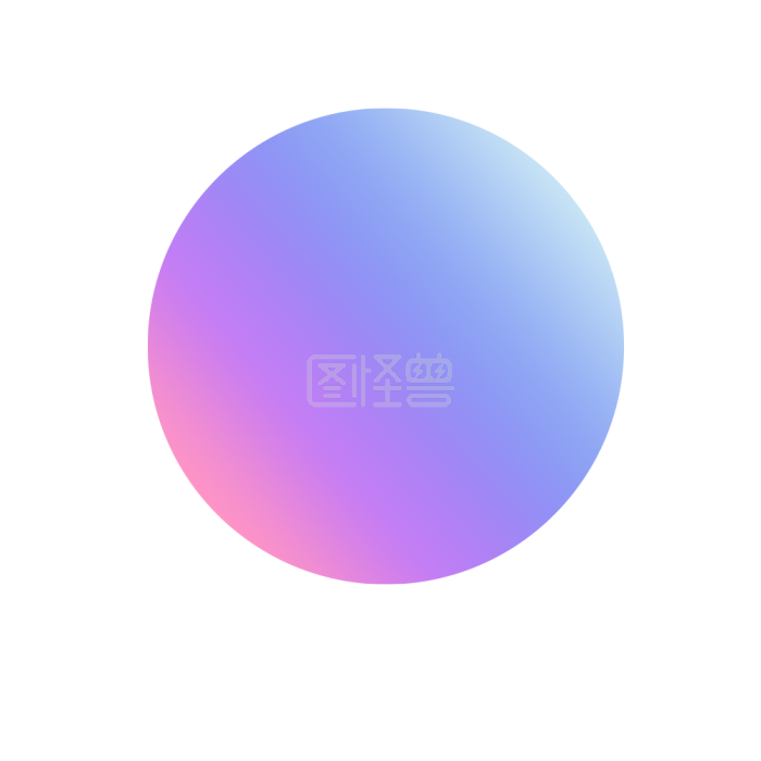 蓝紫色渐变圆形球体简约元素