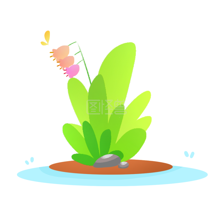 卡通植物花朵小素材背景素材图片 图怪兽