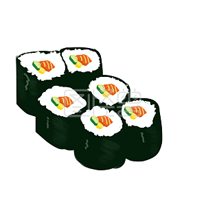 卡通寿司手绘插画