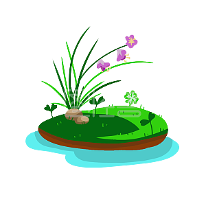 卡通植物兰花插画元素
