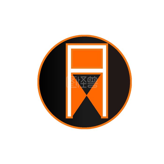 建筑之家黑橙色建筑队装修楼房服务企业合作品牌logo