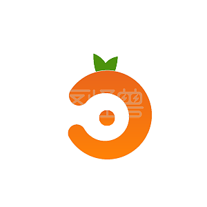 新橘橙色创意设计新鲜绿色安全水果店新品logo