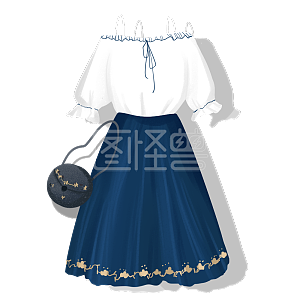 61专辑服装裙子手绘插画