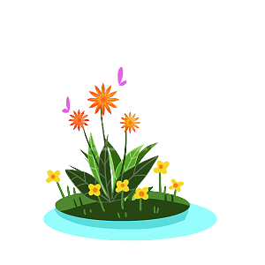 卡通植物花草插画元素