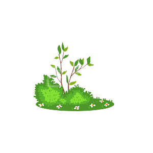 卡通草丛