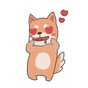 图怪兽原创元素柴犬色色表情