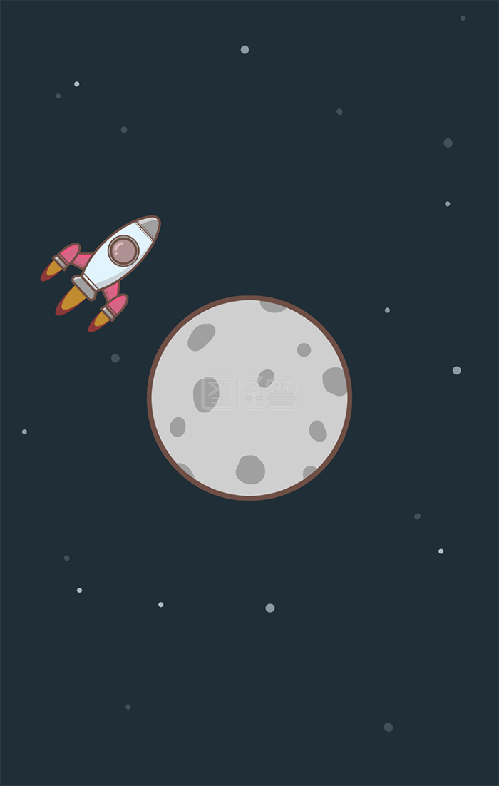 图怪兽原创元素背景海报素材宇宙火箭