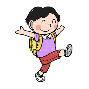 图怪兽原创元素卡通小学生去上学
