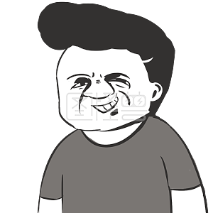 图怪兽原创元素 黑白 贱贱暴走族 表情包 贱萌