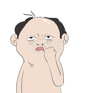 图怪兽原创元素秃头男挖鼻屎表情