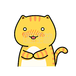 详情图怪兽原创元素卡通可爱女孩子表情包脸红详情图怪兽原创