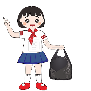 图怪兽原创元素卡通手绘垃圾分类学生插画