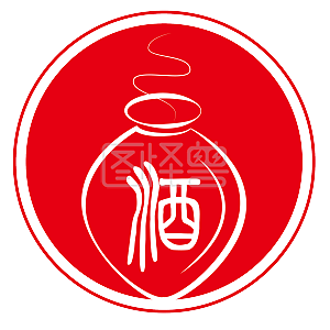 图怪兽原创元素简约印章酒瓶酒类饮料logo