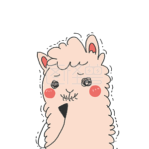 图怪兽原创萌贱表情包憋笑的羊驼