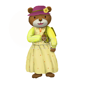 图怪兽原创素材元素卡通背包的熊妈