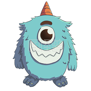 图怪兽原创元素蓝色小怪兽