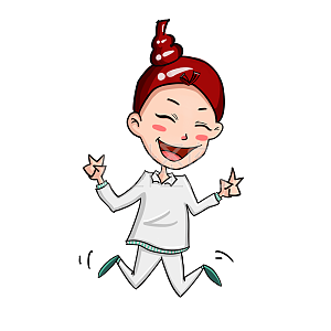 图怪兽原创元素 卡通人物 开心女孩