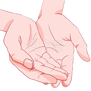 图怪兽原创元素捧手手绘素材