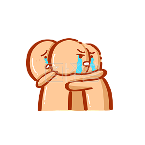 图怪兽原创元素卡通抱头痛哭小人表情包插画元素