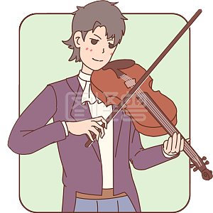 图怪兽原创元素手绘可爱卡通音乐小提琴