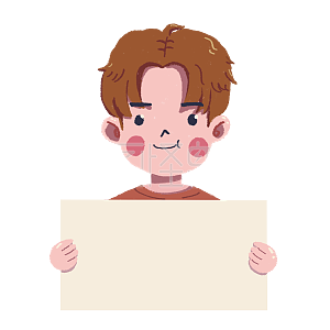 图怪兽原创元素举牌小人帅气男孩