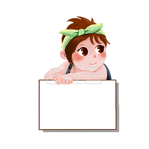 元素举牌小人小动物可爱小猪详情图怪兽原创元素可爱卡通字母小人