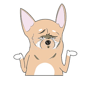 图怪兽原创元素 黄白 吉娃娃 贱萌 搞怪 表情包 我啥也不知道