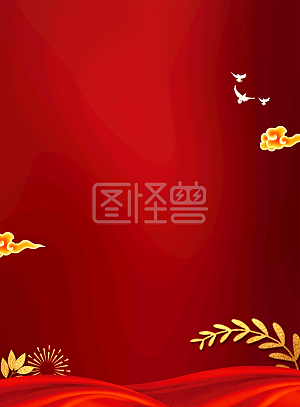图怪兽原创元素红金中国风风格主题海报背景