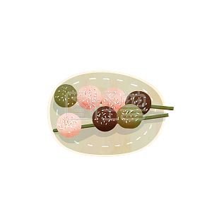 卡通美食糯米丸子图怪兽原创元素