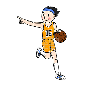 图怪兽原创元素卡通人物篮球运动员