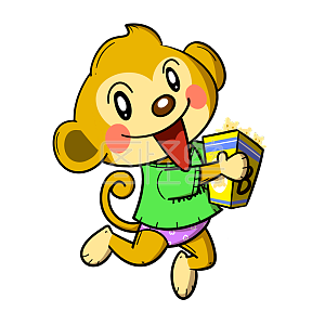 图怪兽原创元素卡通小猴子吃饼干