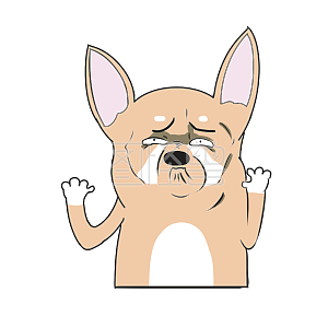 图怪兽原创元素 黄白 吉娃娃 贱萌 搞怪 表情包 求放过