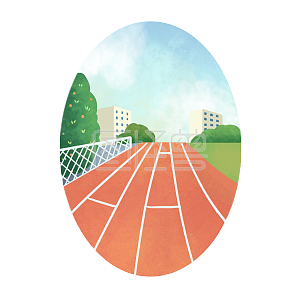 图怪兽原创元素卡通开学季校园操场卡通插画