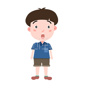 惊讶的卡通男孩人物图怪兽原创素材