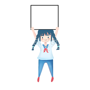 图怪兽原创元素举牌小人校园人物插画元素
