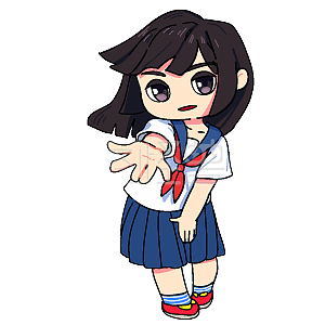 图怪兽原创元素卡通人物水手服少女