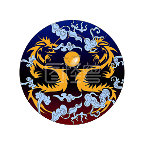 图怪兽原创元素宫廷双龙戏珠装饰图案元素