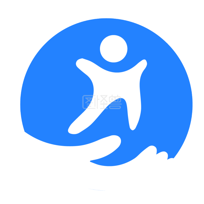 图怪兽原创元素 现代简约风格 水蓝色母婴亲子logo-背景素材图片-图