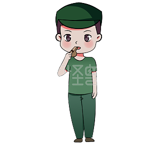 图怪兽原创元素军训集合吹口哨卡通人物形象元素