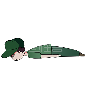 图怪兽原创元素军训昏厥累瘫在地卡通人物军训形象元素