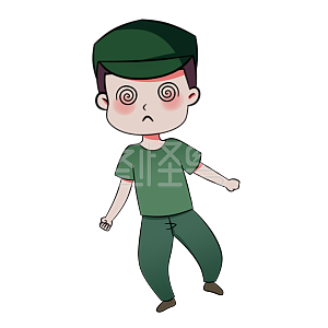 图怪兽原创元素军训眼花缭乱形象人物手绘元素