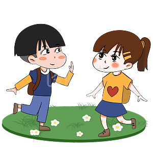 图怪兽原创元素开学季互相打招呼的小朋友手绘元素